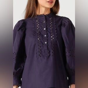 Antik Batik Dark Blue Romie Blouse